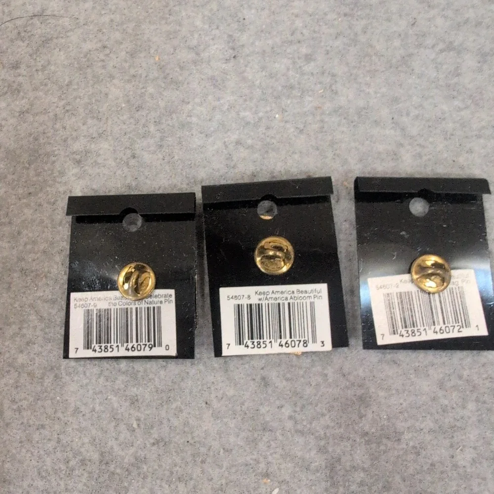Vintage 1996 Keep America Beautiful Kids Collection Lapel Pin Set of 3 KAB Gold - Picture 5 of 5